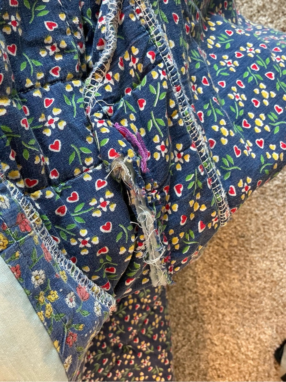 Quilt Coat with Embroidered Butterflies Medium Weight Size XL - Picture 11 of 11
